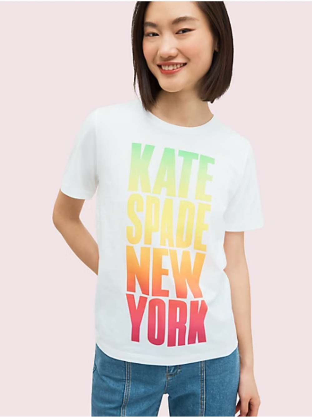 kate spade rainbow logo tee